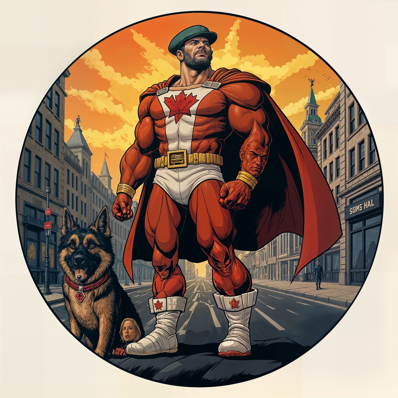 Canadian Superhero Duo in London, Kirby Style