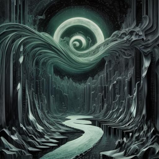 Abstract World in Black and White Surrealism