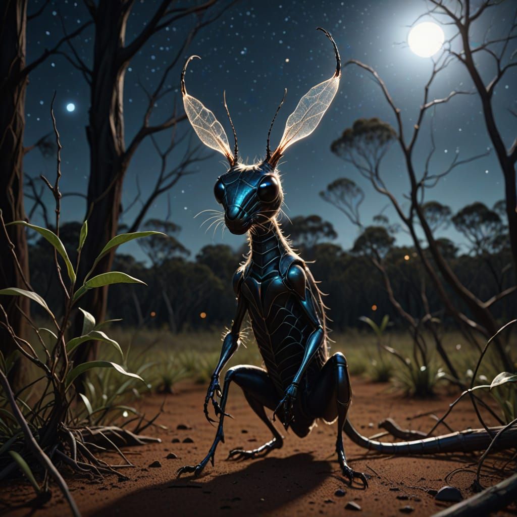 Lunar Hybrid Stands in Dreamlike Australian Outback