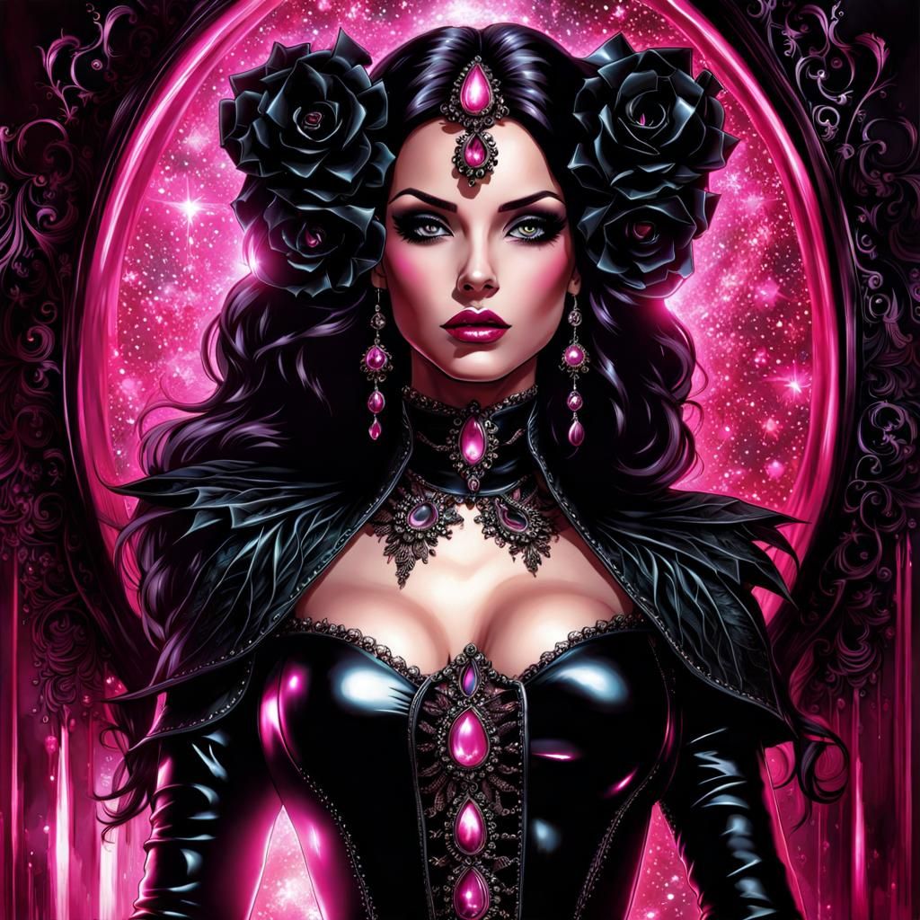 Gothic Spanish Woman in Latex and Lace