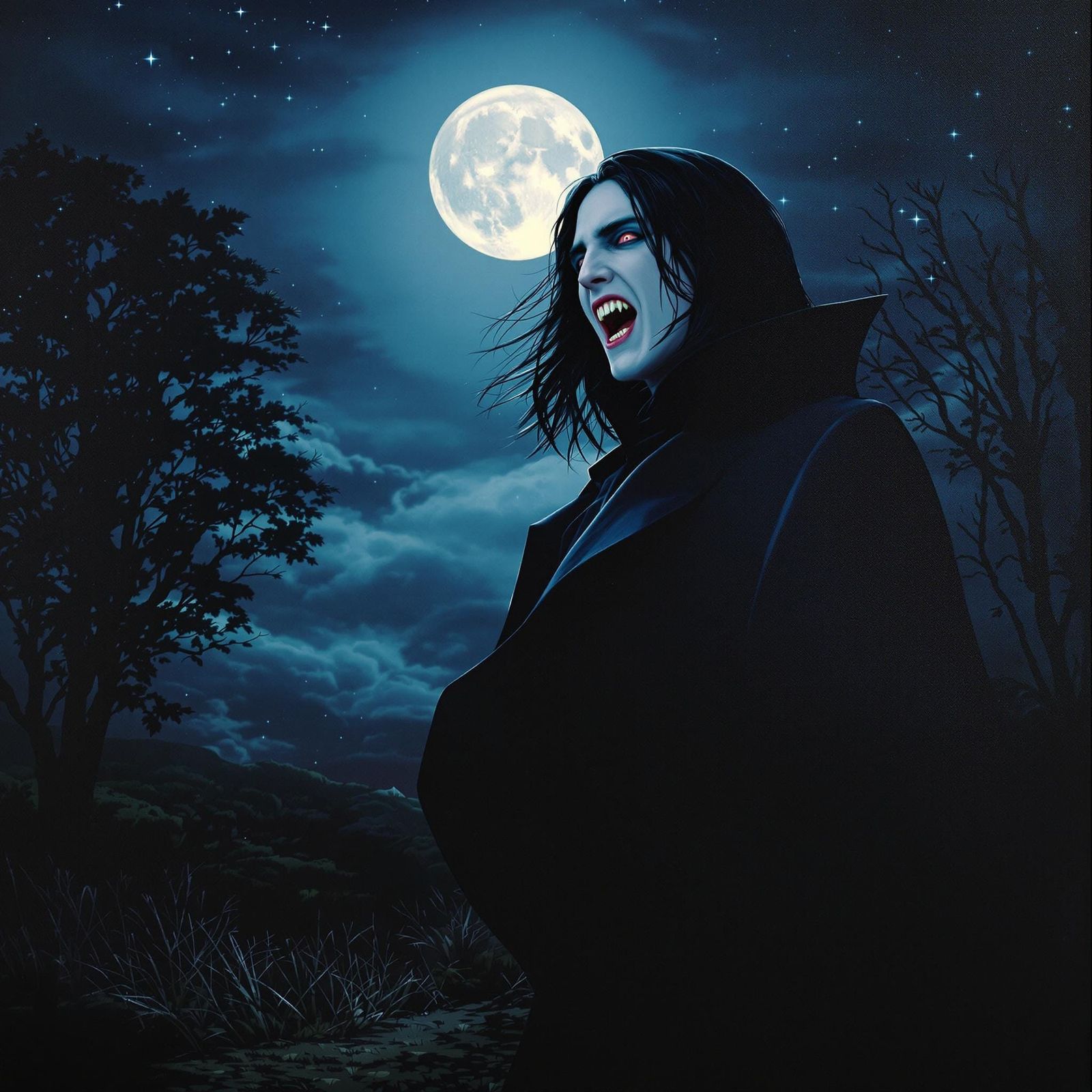 Young Vampire Severus Snape Under Full Moon