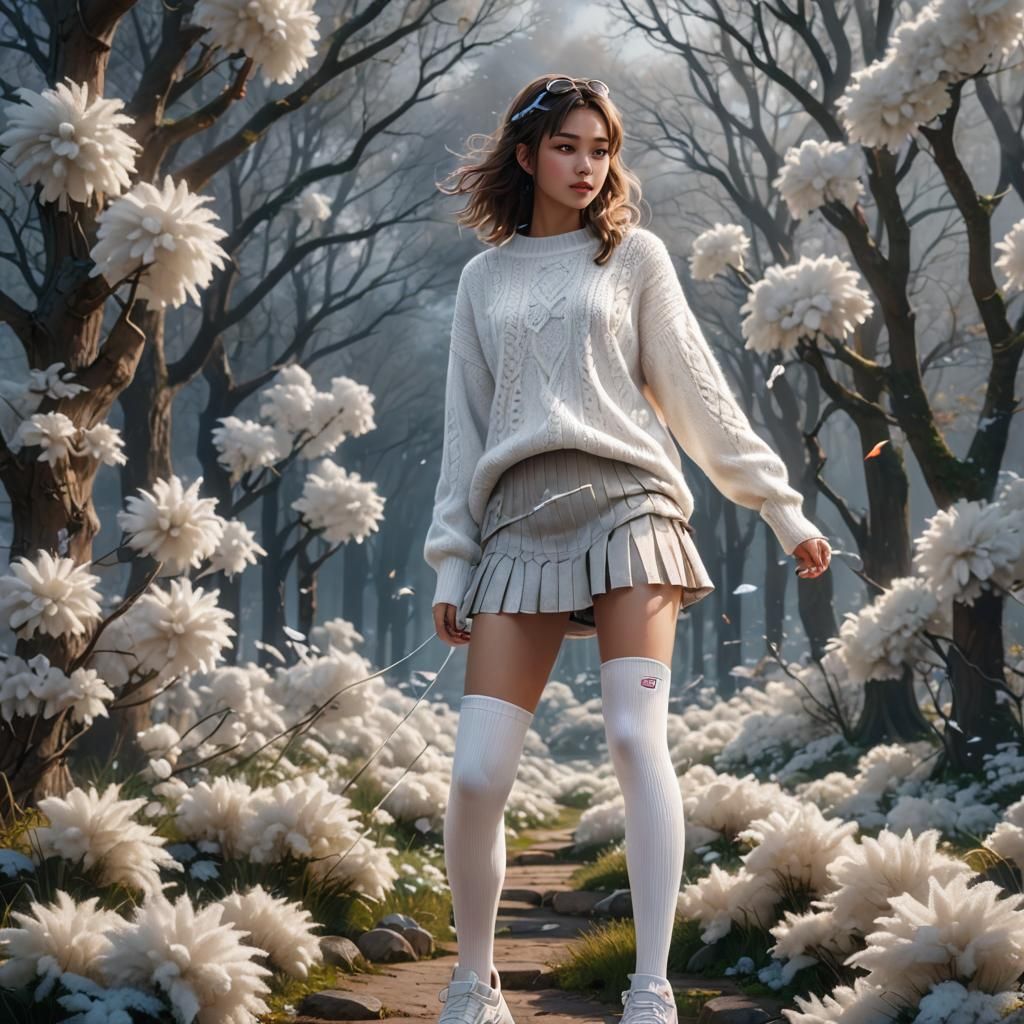 Teenage Girl in Forest: Fantasy Concept Art