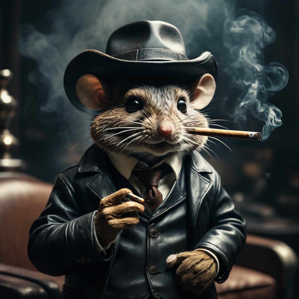 Mobster Mouse Film Still in Cinematic Lighting