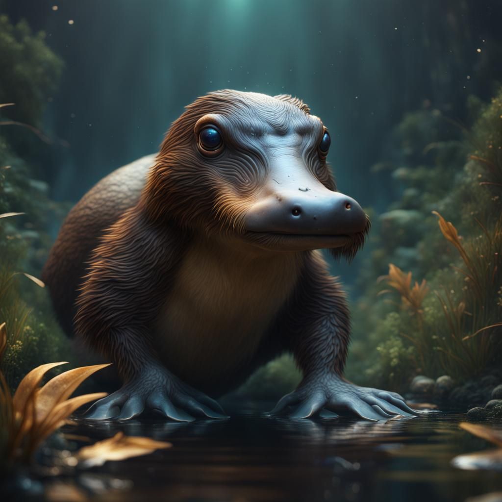 Fantastical Platypus Matte Painting in Deep Color