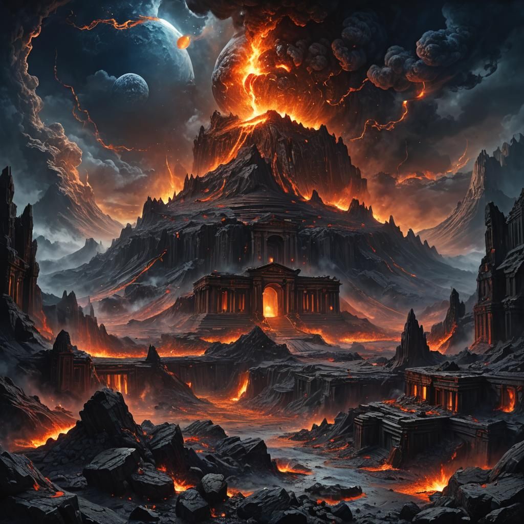 Volcanic Moon Io: A Dark Fantasy Landscape