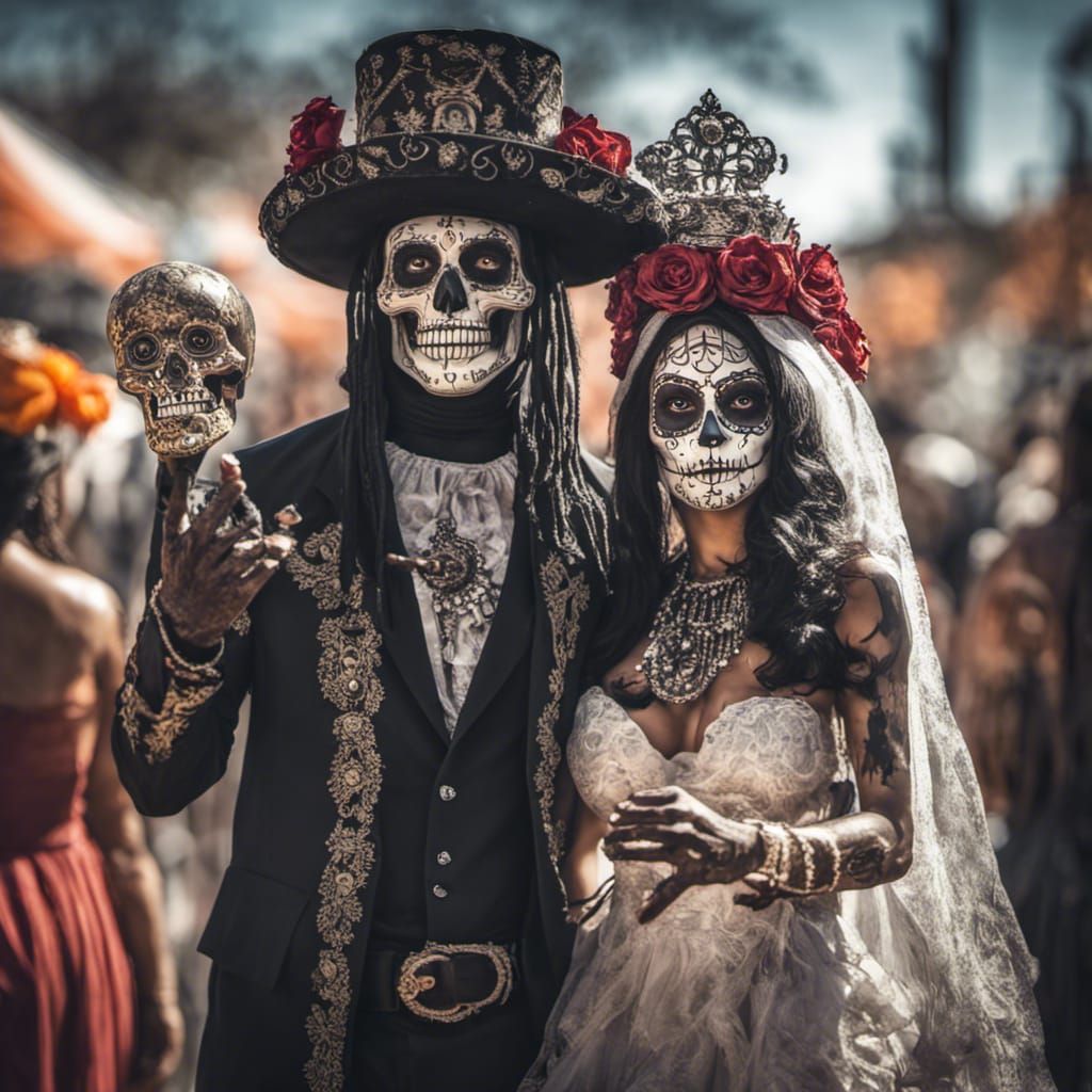 Santa Muerte and Baron Samedi at Halloween