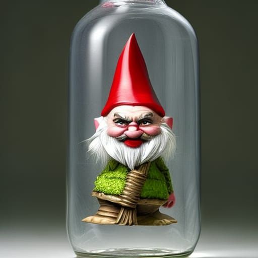Angry Gnome Trapped in Fantasy Bottle