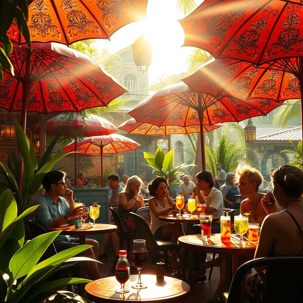 Enchanted Café Oasis in Vibrant Whimsy