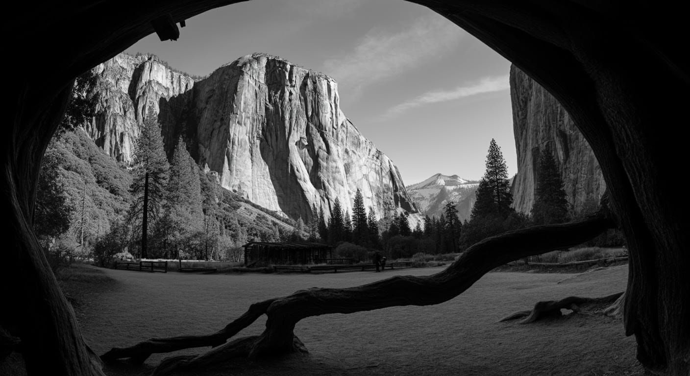 Majestic Yosemite Landscape in Ansel Adams Style