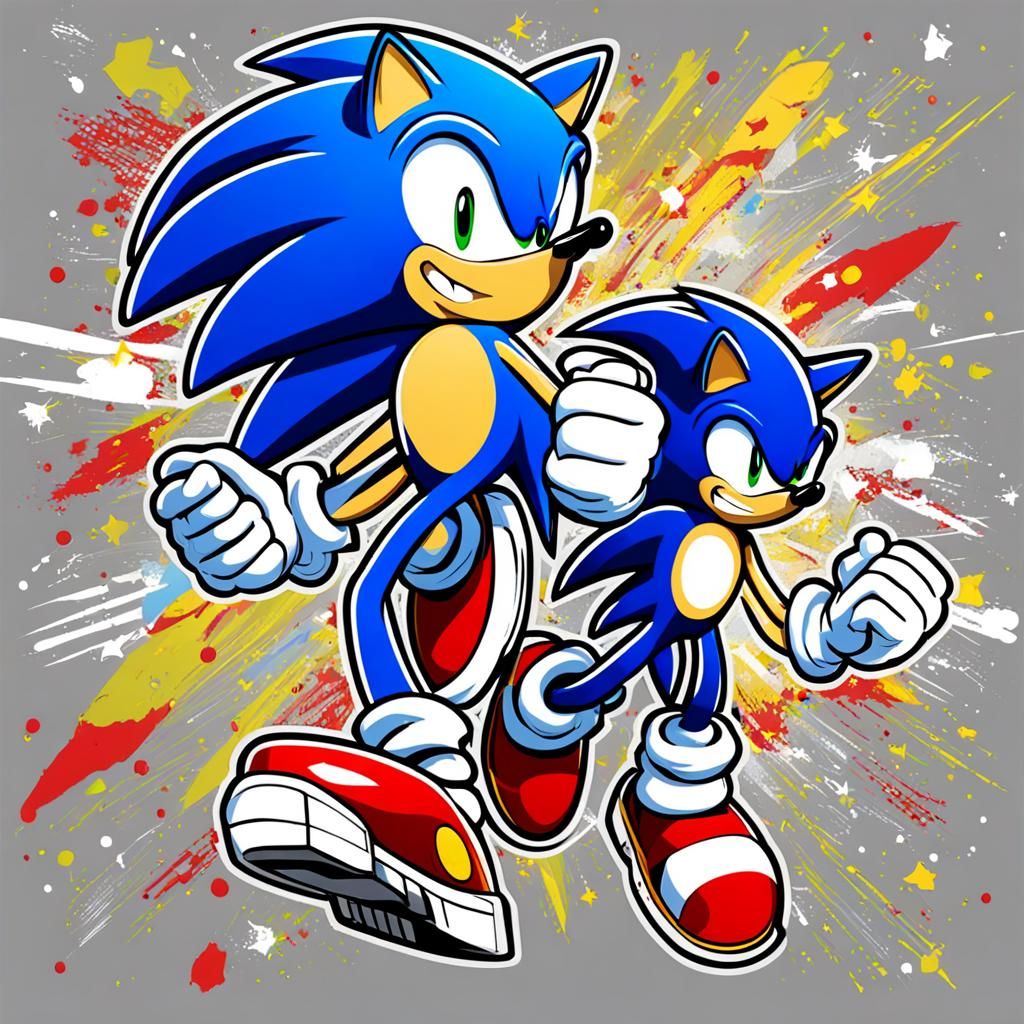 AI Generated Image of Sonic the Hedgehog