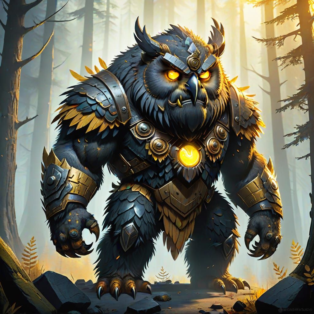 Hulking Owlbear Fantasy Concept Art