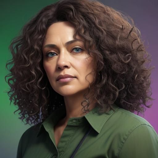 Detailed Portrait of a Middle-Aged Woman