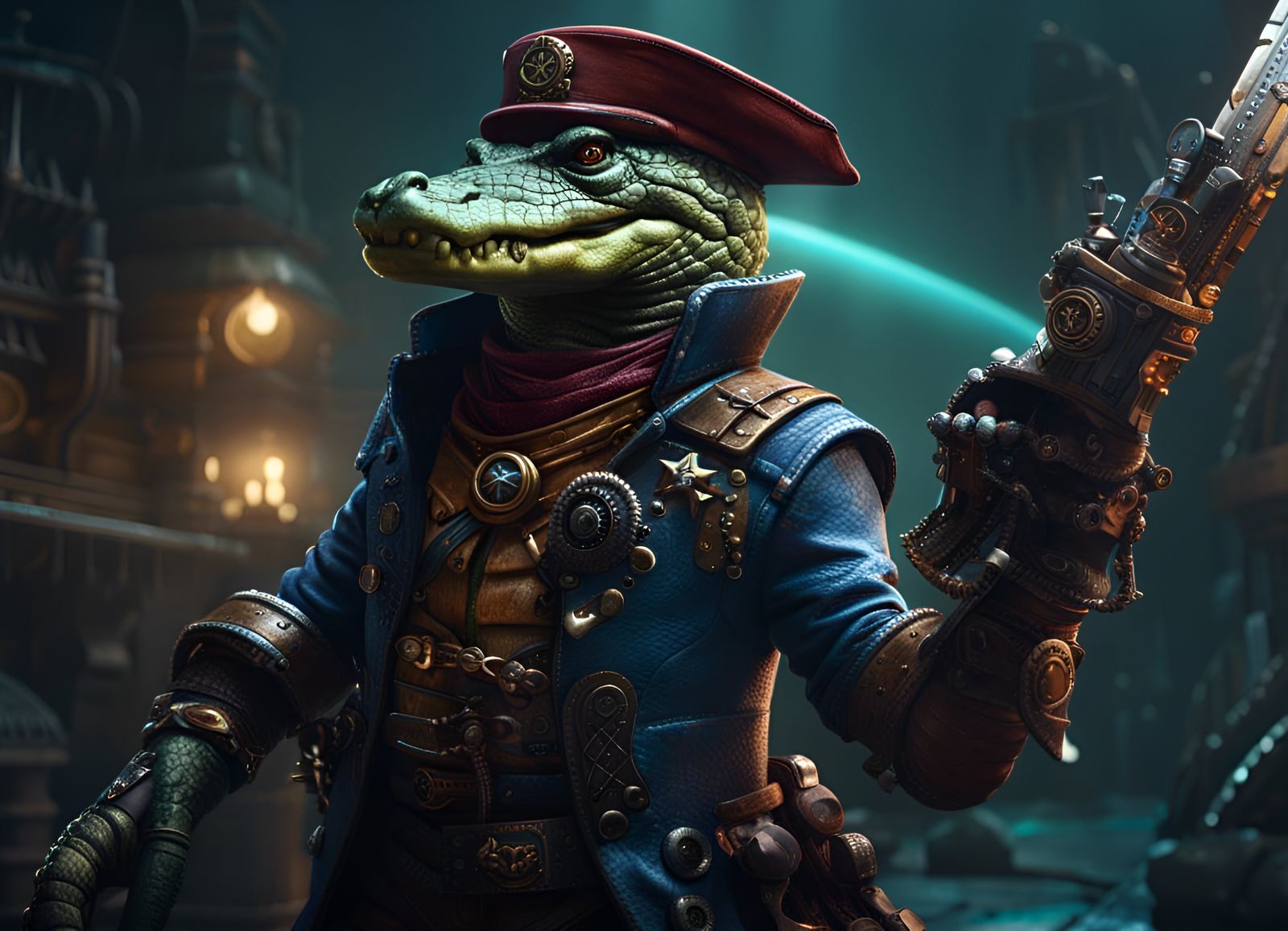 Captain Snappy: Crocodile Space Pirate Concept Art