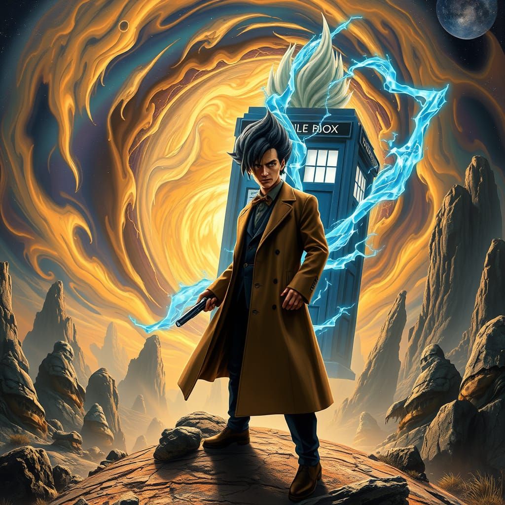 Time-Traveling Super Saiyan Convergence in a Futuristic Alie...