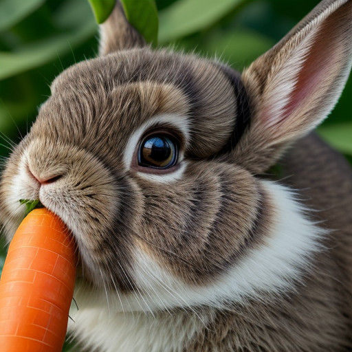 Vibrant Garden Scene with a Rabbit