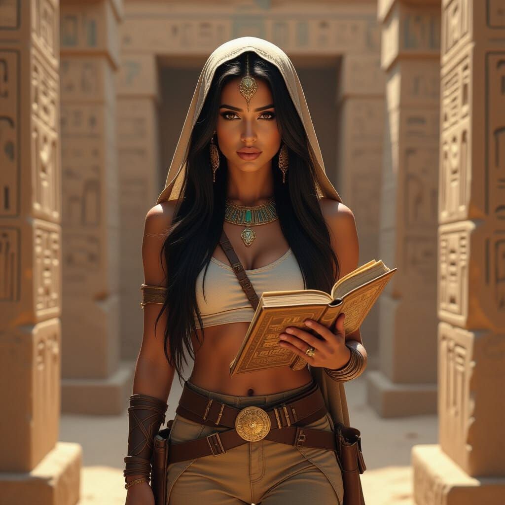 Egyptian Guardian in Mystical Digital Art Style