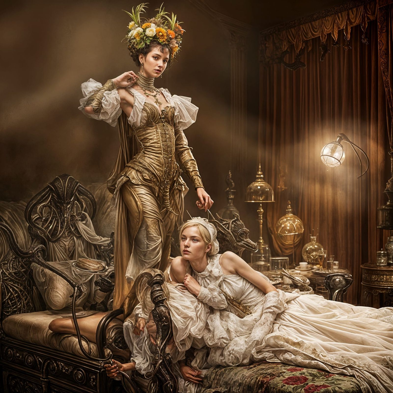 Surreal Alien Restaurant Celebration in Hyperrealistic Photo...