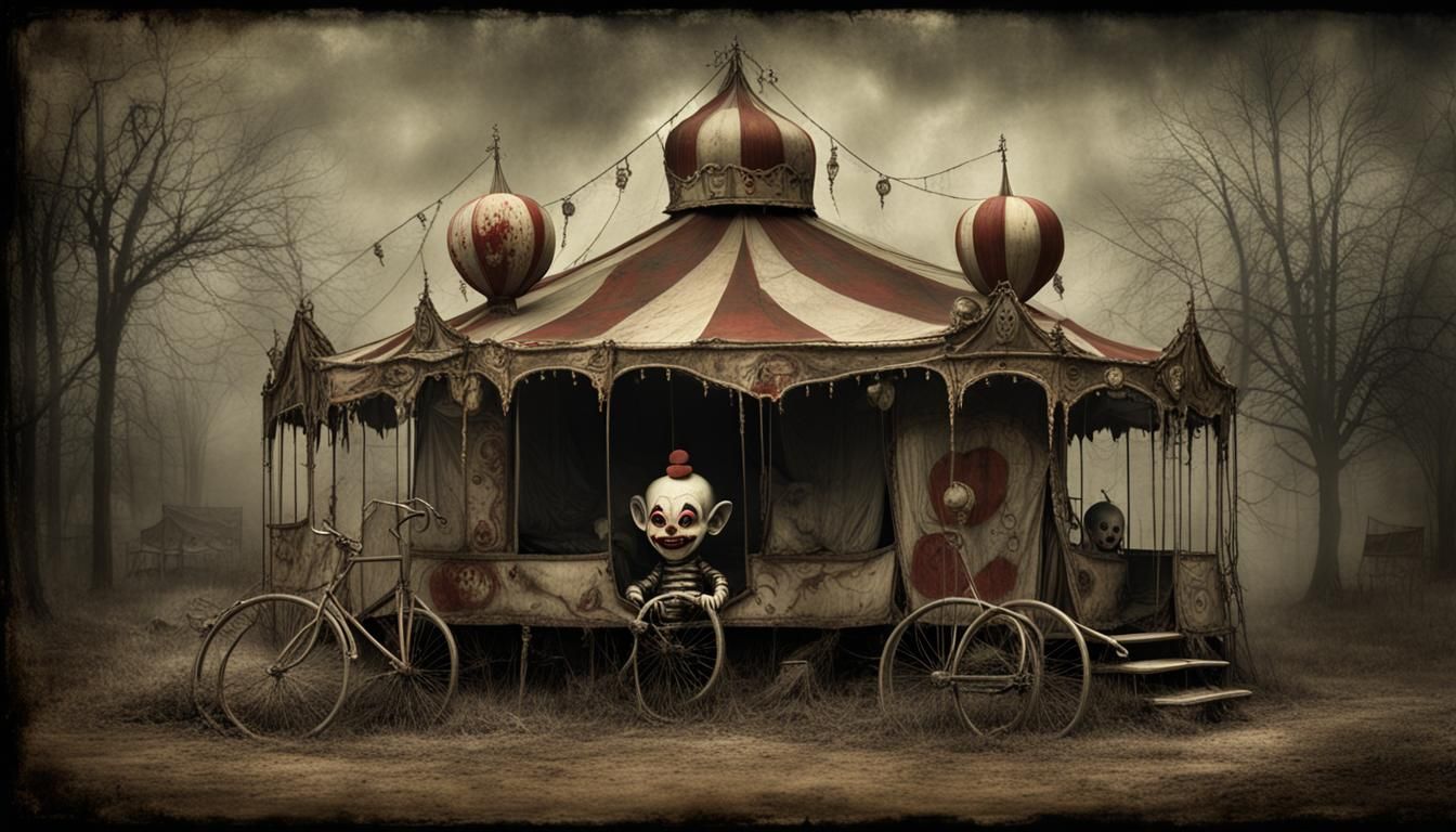 Sinister Abandoned Carnival Inspired by Dark Surreal Art