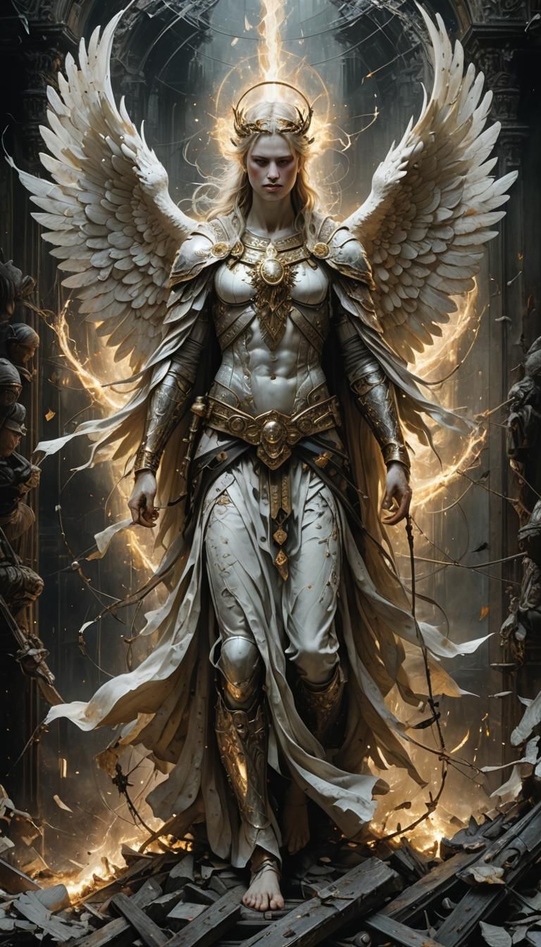 Angelic Fury: Destroyer of Souls in Hyperrealism