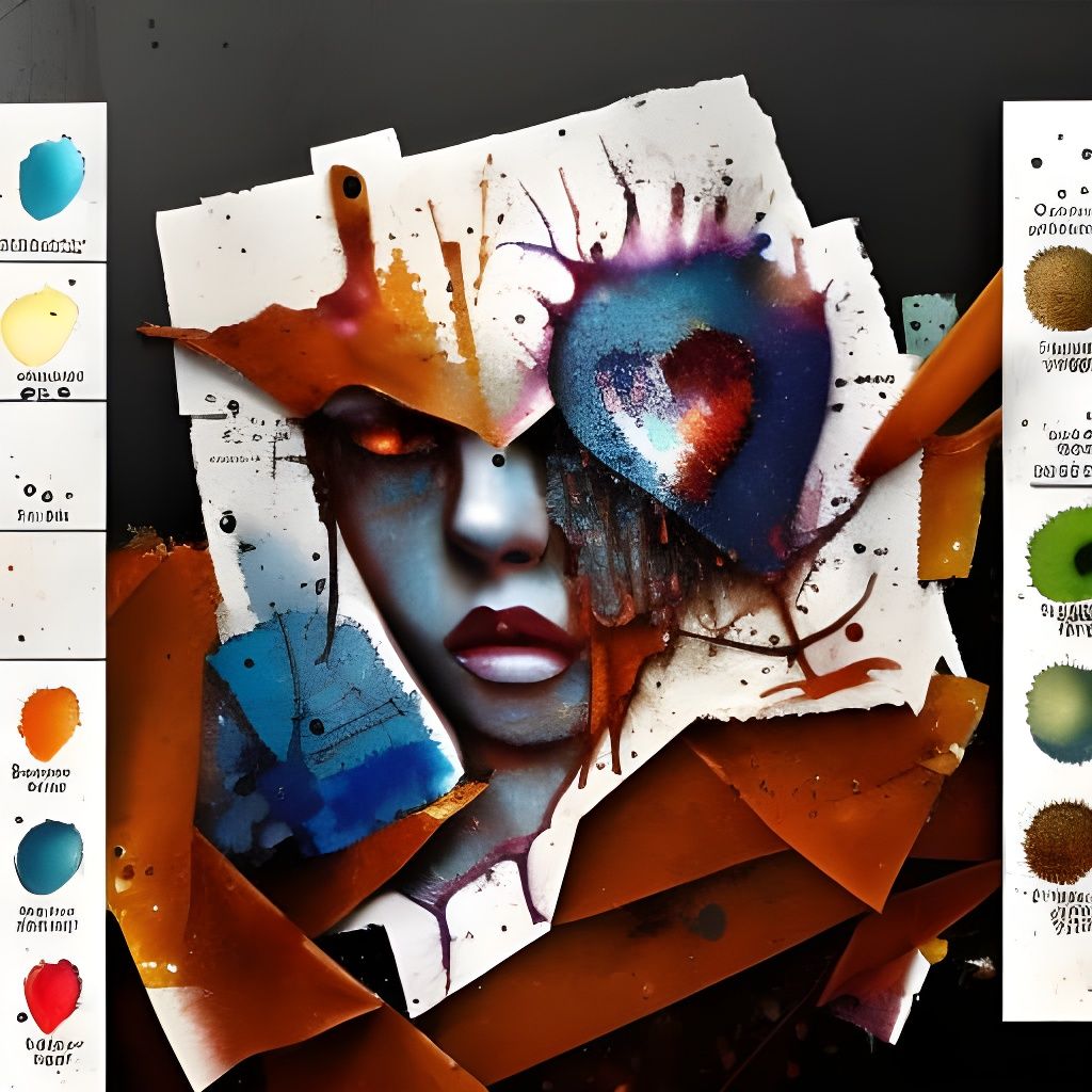 Iridescent Metallic Heart in Dark Fantasy Style