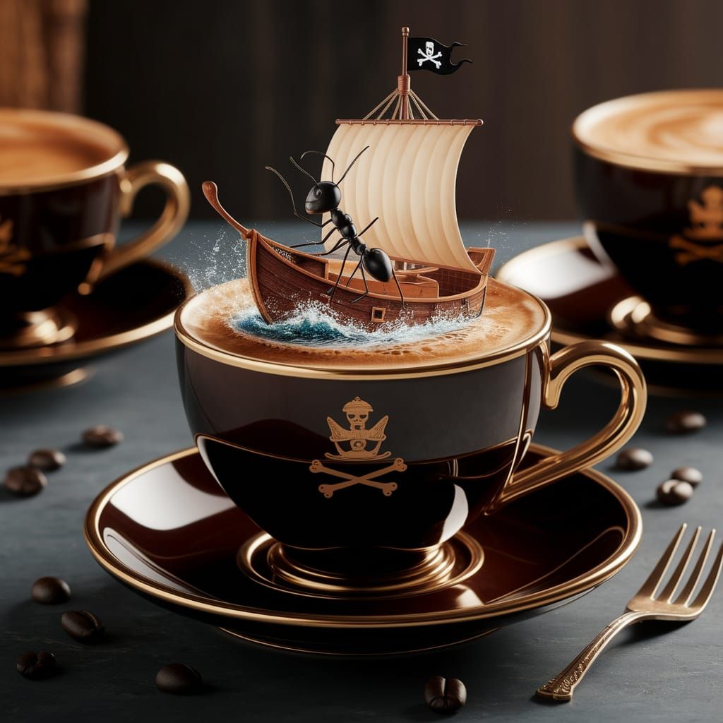 Pirate Ant Sailing Coffee Sea