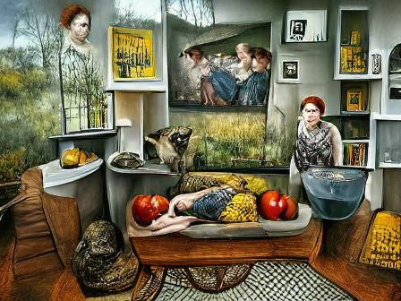 Andrea Kowch Inspired Home Interior Scene