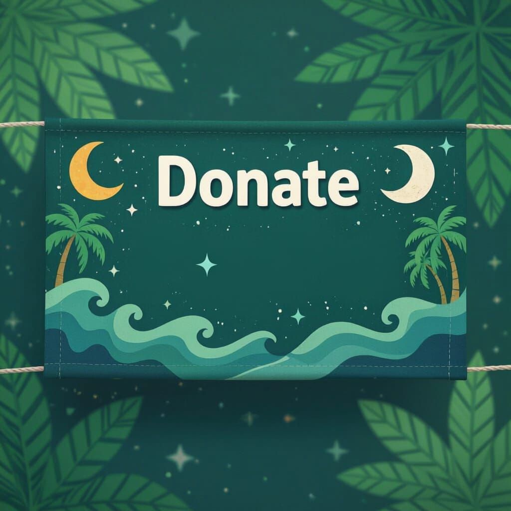 Donate PayPal Banner in Deep Green with Abstract Shapes