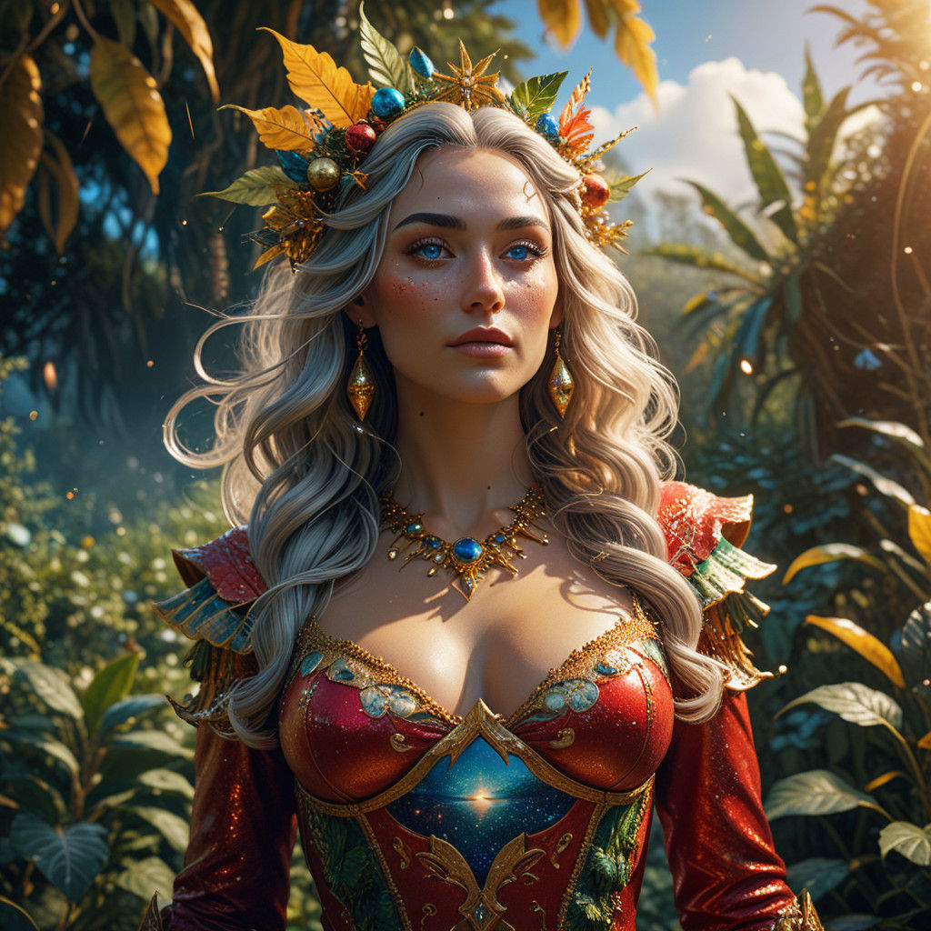 Ethereal Female Santa Claus with Continent Body