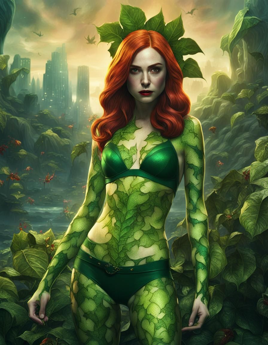 Karen Gillan as Poison Ivy: Detailed Digital Art