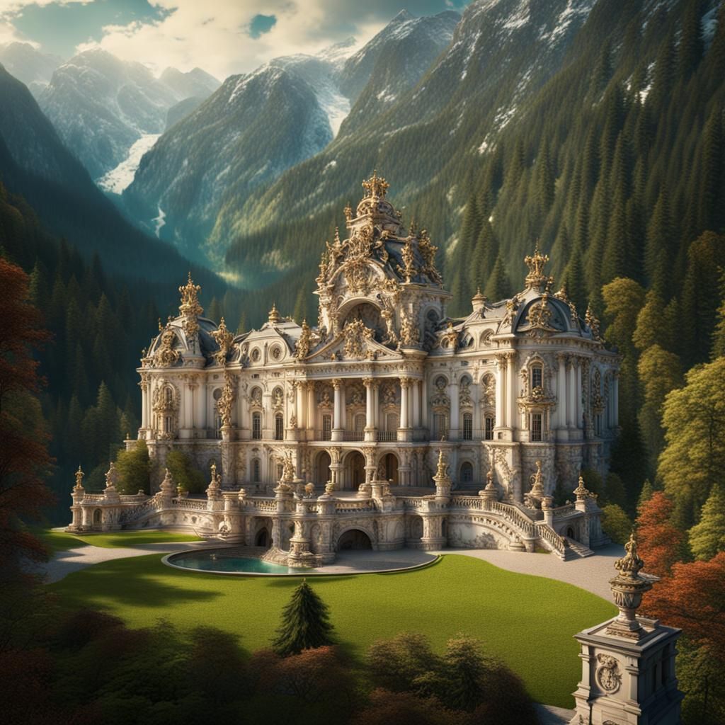 Linderhof Castle: Epic Cinematic Digital Painting