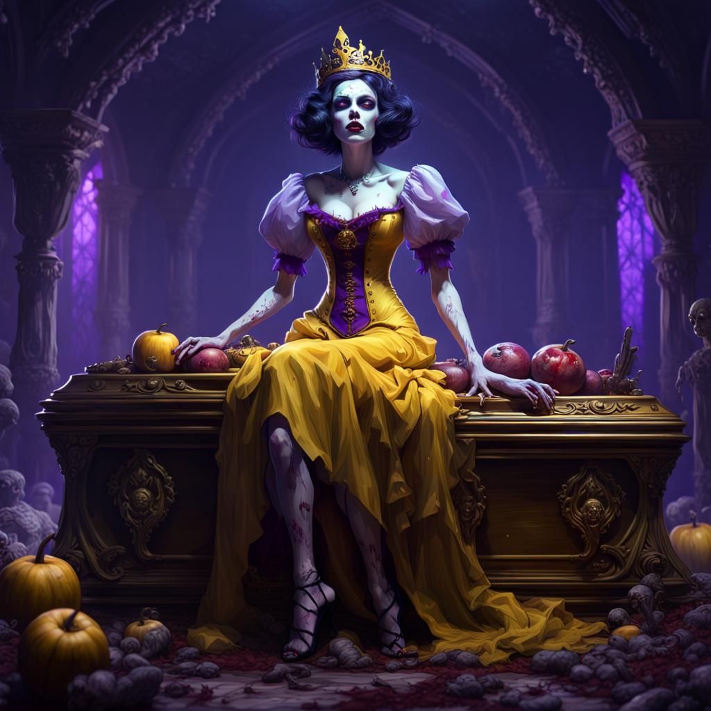 Zombie Snow White Resurrected: Dark Fantasy Art