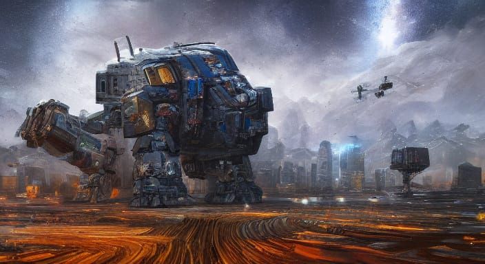 Cosmic Opera in Darkened Space, Rendered in Impasto Style