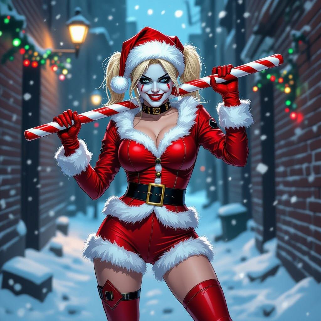Harley Quinn as Santa's Helper in Gotham Alley