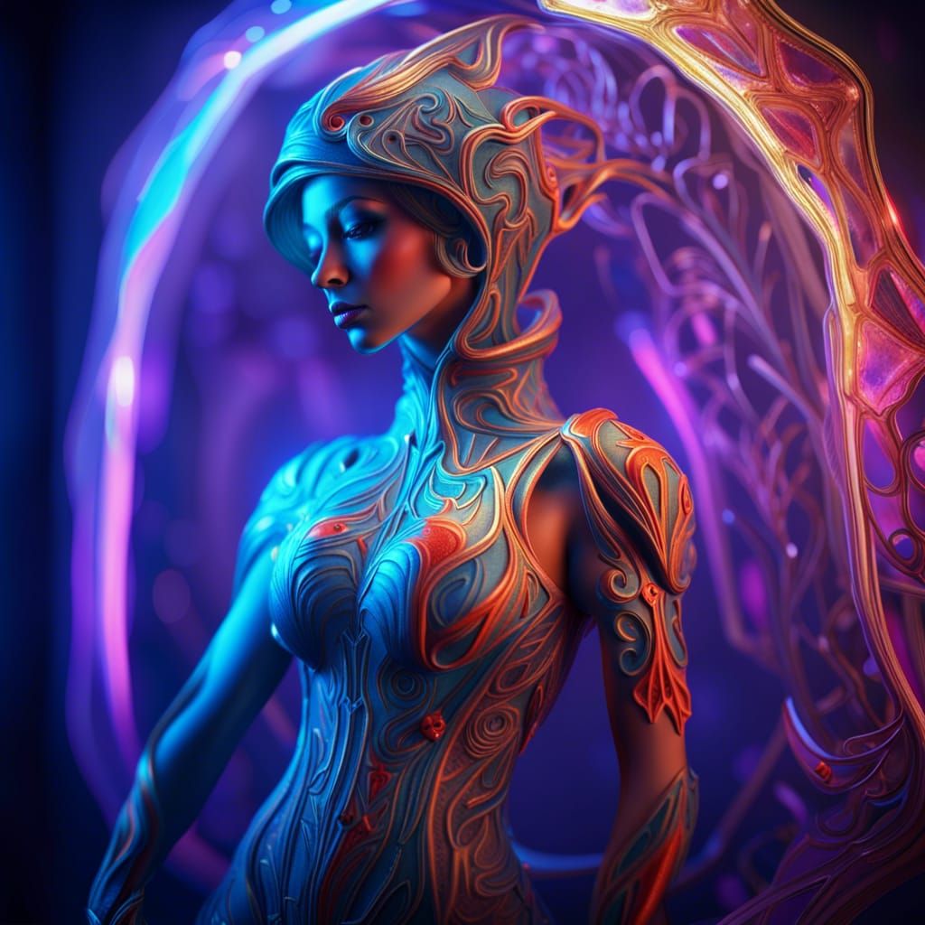 Woman in Warframe: Volumetric Lighting and Fairycore