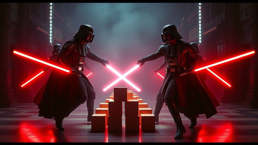 Darth Vaders in Cinematic Dance Ballet, Shot on 35mm Film