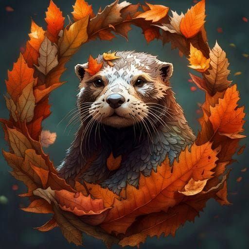 Autumnal Otter: A Dark Fantasy Masterpiece