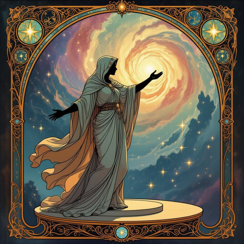 Cosmic Conductor in Lavish Art Nouveau Style