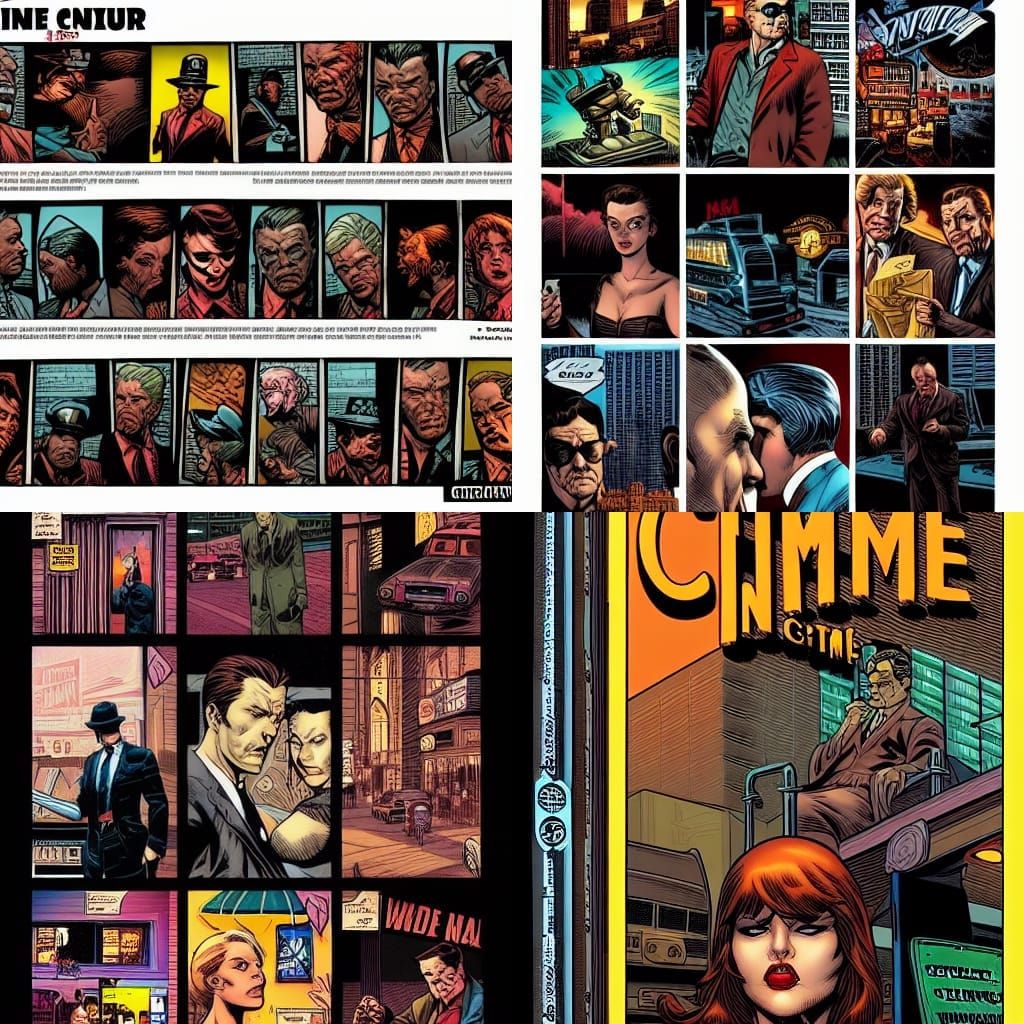 Crime Noir Comic Book Art Illustration