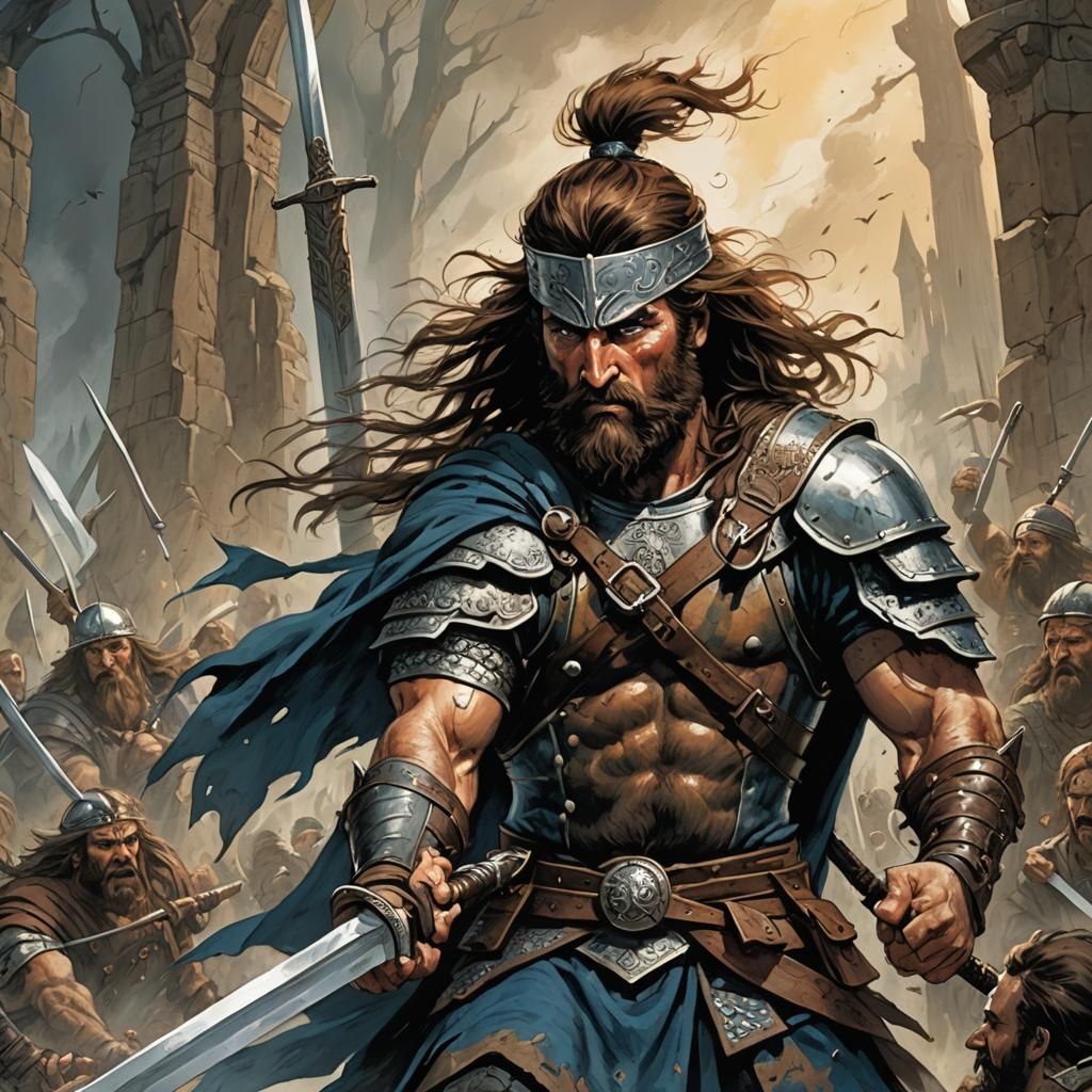 Heroic William Wallace in Trading Card Art Style