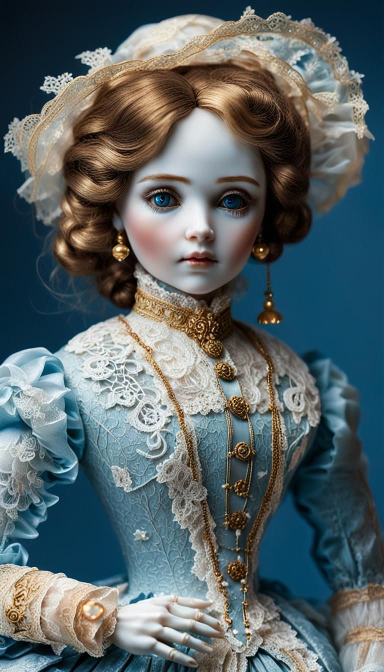 Deformed Porcelain Doll in Victorian Clothing