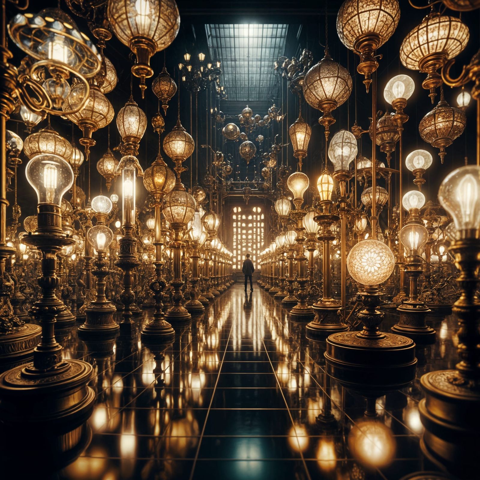 Grand Lamp Factory with Volumetric Lighting