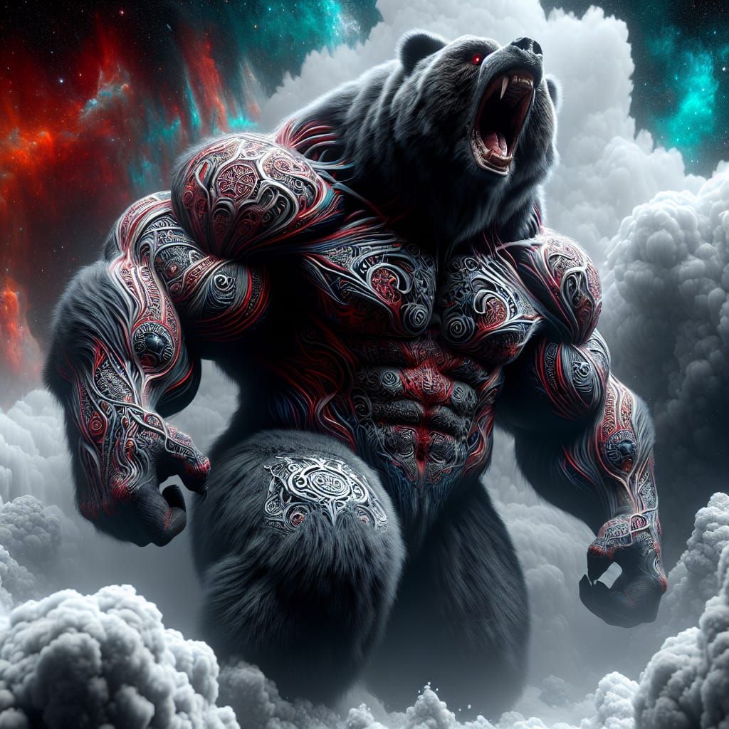 Colossal Mayan Werebear Dominates Silverback Gorillas
