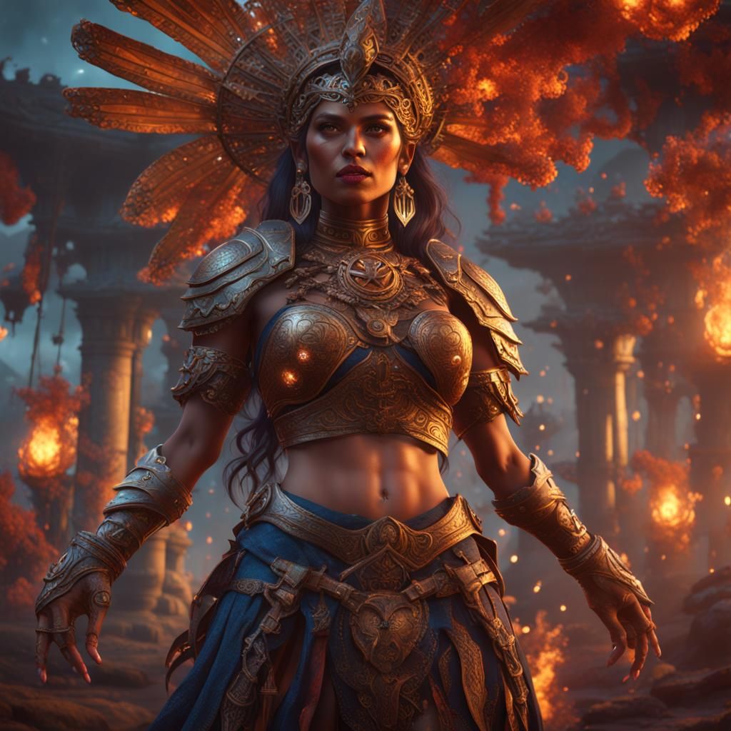 Fantasy Samurai Latina Digital Painting