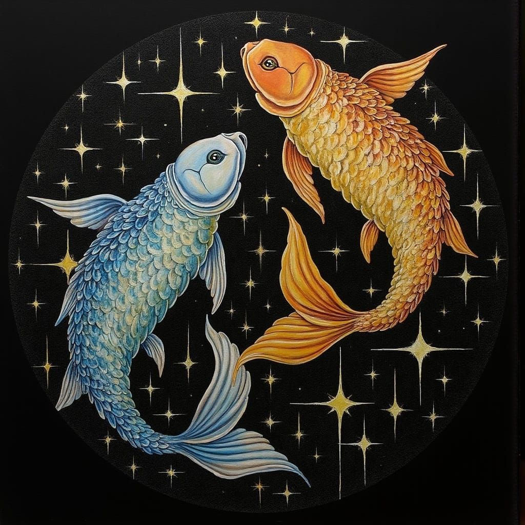 Majestic Pisces Symbol with Mystical Aura