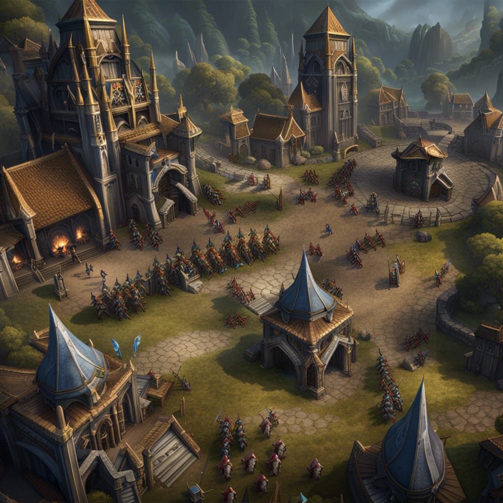 High Elves Versus Orcs in Epic Battle