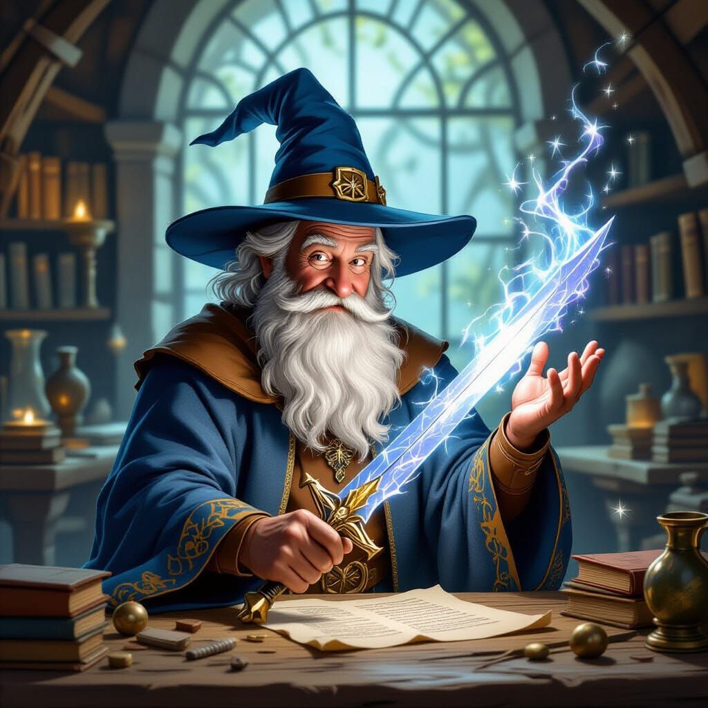 Merlin Forges a Magic Sword