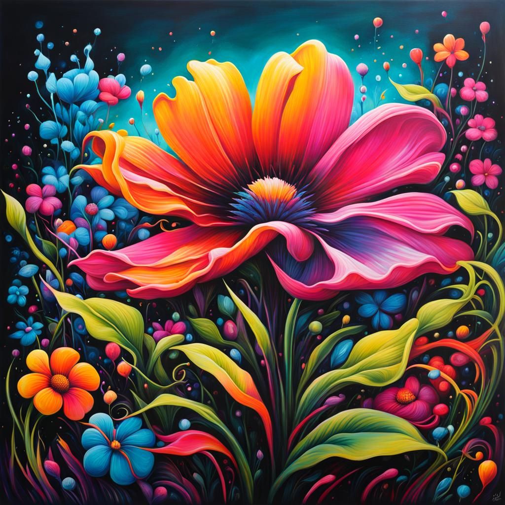 Secret Flower Garden in Graffiti Art Style