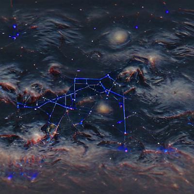 Colorful Nebulas Form a Cosmic Constellation