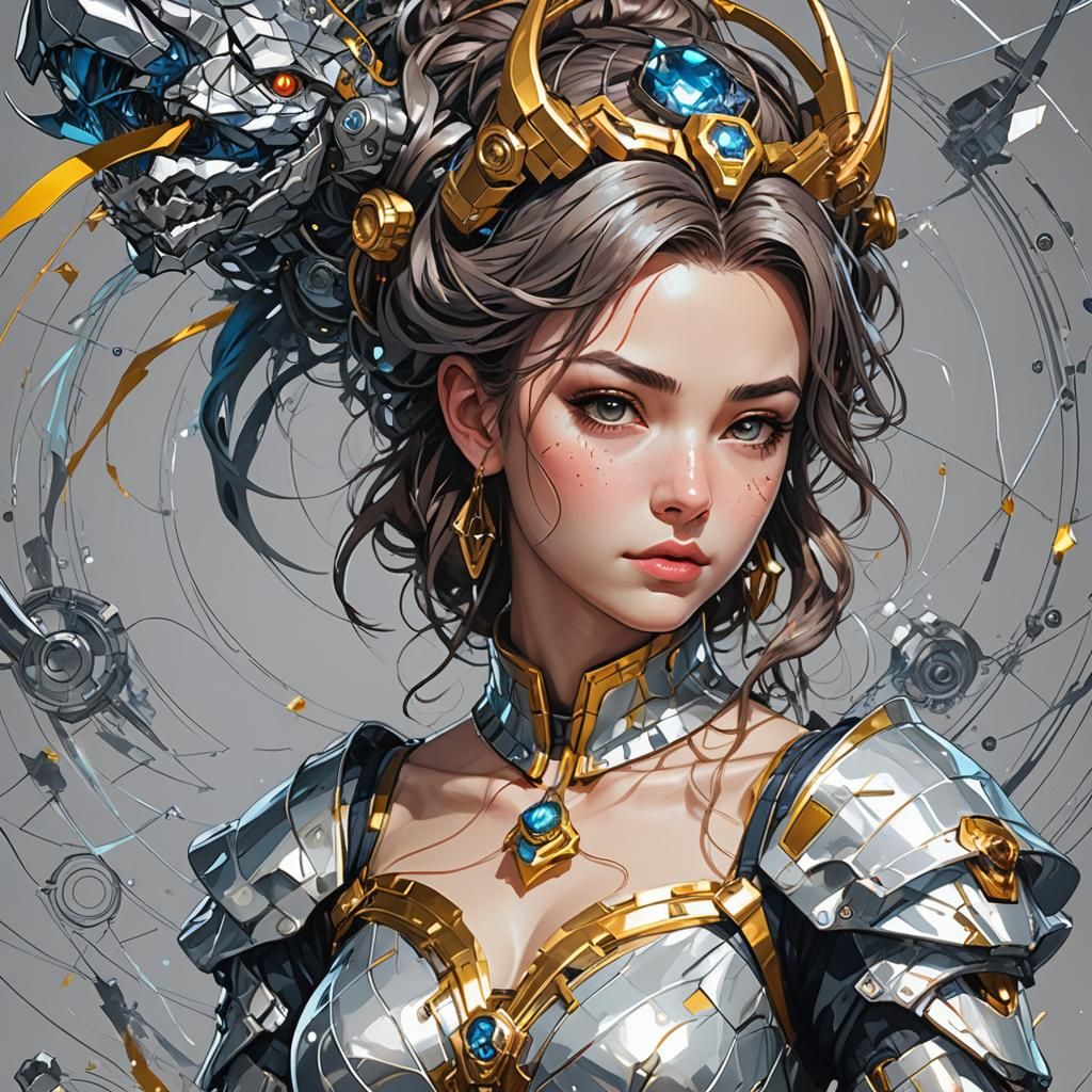 Cyberpunk Princess Belle: Detailed 3D Anime Art