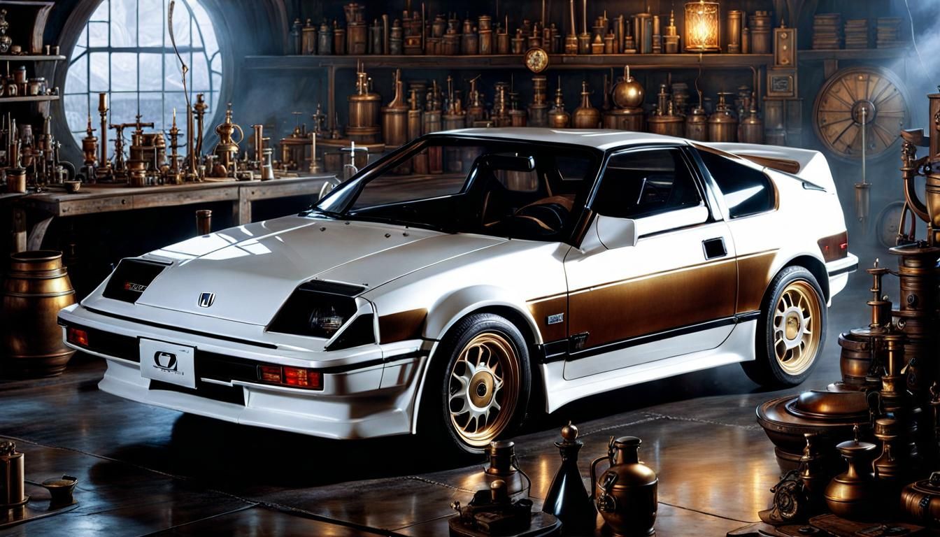 Bronze and White Honda CRX in Alchemy Lab
